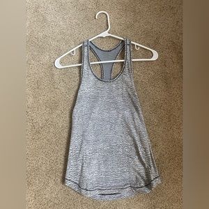 Lululemon tank top, dark gray & white pattern, size 2